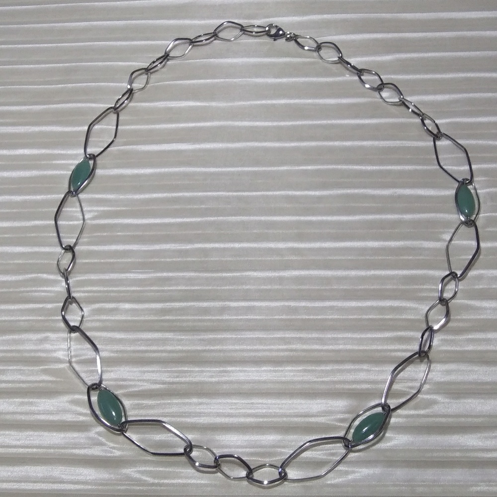 Vintage Simona Collini aventurine 36" necklace